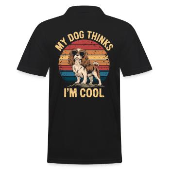 Cavalier Spaniel My Dog Thinks I'm Cool - Men's Polo Shirt - black - Back - Kai (181cm)