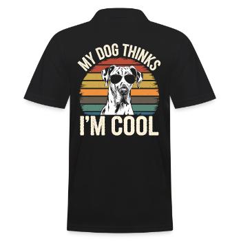Deutsche Dogge Mein Hund Denkt Das Ich Cool Bin - Männer Poloshirt - Schwarz - Hinten - Kai (181cm)