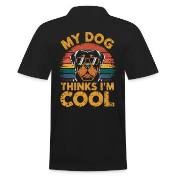 Rottweiler My dog thinks I'm cool - Men's Polo Shirt - black - Back - Kai (181cm)