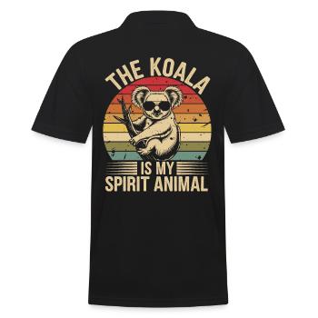 Koala Is My Spirit Animal Retro - Men's Polo Shirt - black - Back - Kai (181cm)