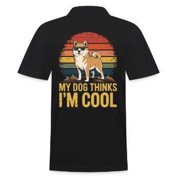 Shiba Inu Mon chien pense que je suis cool - Polo Homme - noir - Dos - Kai (181cm)
