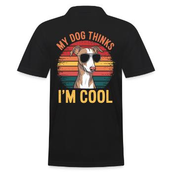 Whippet Mein Hund Denkt Das Ich Cool Bin - Männer Poloshirt - Schwarz - Hinten - Kai (181cm)