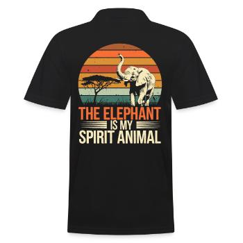 The elephant is my power animal - Men's Polo Shirt - black - Back - Kai (181cm)