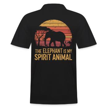 L’éléphant est mon animal spirituel - Polo Homme - noir - Dos - Kai (181cm)