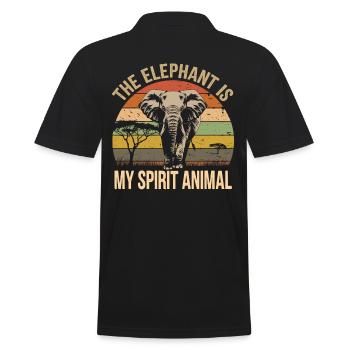 L’éléphant est mon animal spirituel - Polo Homme - noir - Dos - Kai (181cm)