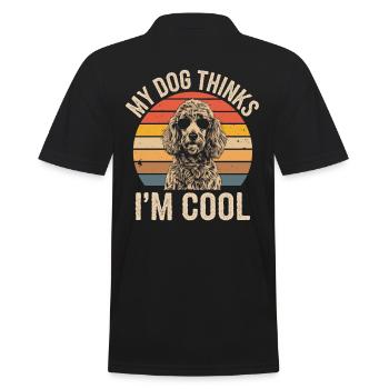 Poodle my dog thinks I'm cool - Men's Polo Shirt - black - Back - Kai (181cm)