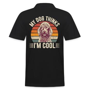 Poodle my dog thinks I'm cool - Men's Polo Shirt - black - Back - Kai (181cm)