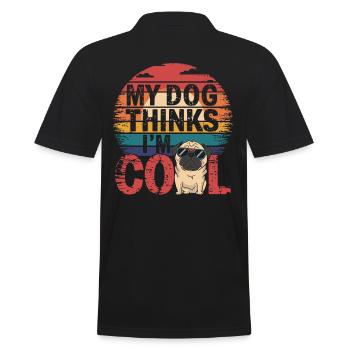 Carlin mon chien pense que je suis cool - Polo Homme - noir - Dos - Kai (181cm)