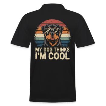 Rottweiler My dog thinks I'm cool - Men's Polo Shirt - black - Back - Kai (181cm)