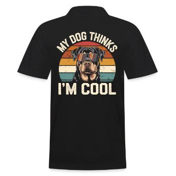 Rottweiler My dog thinks I'm cool - Men's Polo Shirt - black - Back - Kai (181cm)