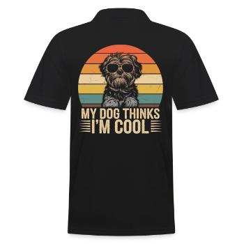 Shi shitzu mon chien pense que je suis cool - Polo Homme - noir - Dos - Kai (181cm)