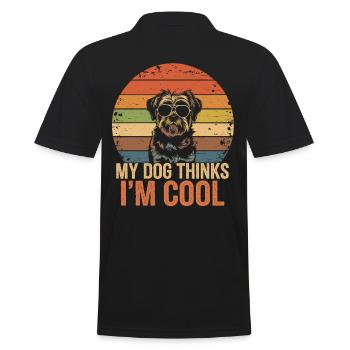 Shi shitzu mon chien pense que je suis cool - Polo Homme - noir - Dos - Kai (181cm)