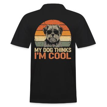 Shi shitzu mon chien pense que je suis cool - Polo Homme - noir - Dos - Kai (181cm)