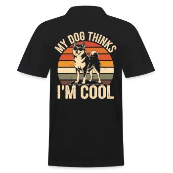 Shiba Inu Mon chien pense que je suis cool - Polo Homme - noir - Dos - Kai (181cm)