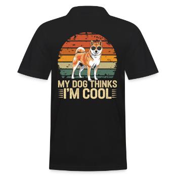 Shiba Inu Mon chien pense que je suis cool - Polo Homme - noir - Dos - Kai (181cm)