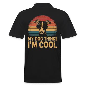Whippet Mein Hund Denkt Das Ich Cool Bin - Männer Poloshirt - Schwarz - Hinten - Kai (181cm)