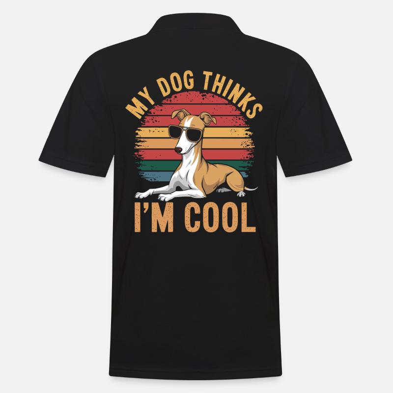 Whippet Mon chien pense que je suis cool - Polo Homme - noir