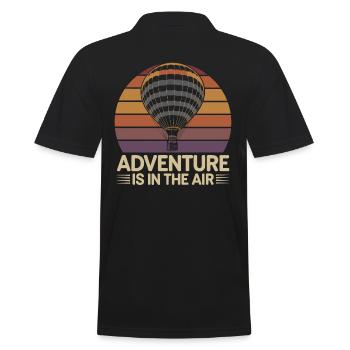 Hot Air Balloon Adventure Is In The Air - Men's Polo Shirt - black - Back - Kai (181cm)