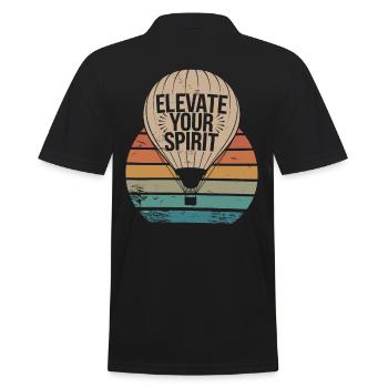 Heißluftballon Inspiration: Elevate Your Spirit - Männer Poloshirt - Schwarz - Hinten - Kai (181cm)