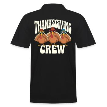 Thanksgiving Crew Truthähne Mit Sonnenbrillen Und - Männer Poloshirt - Schwarz - Hinten - Kai (181cm)