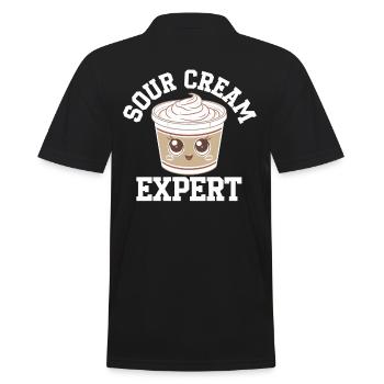 Sour Cream Expert Lustige Illustration - Männer Poloshirt - Schwarz - Hinten - Kai (181cm)