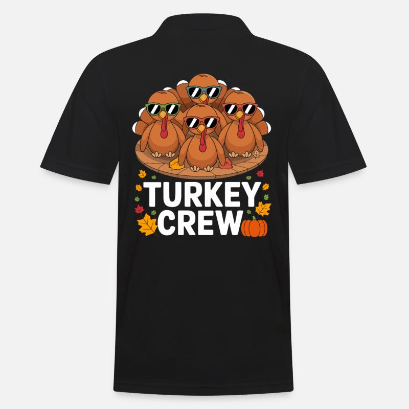 Lustige Truthähne Turkey Crew - Männer Poloshirt - Schwarz
