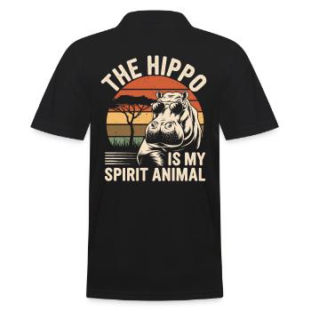 Das Nilpferd Ist Mein Spirituelles Tier - Männer Poloshirt - Schwarz - Hinten - Kai (181cm)