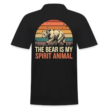 Bär The Bear Is My Spirit Animal - Men's Polo Shirt - black - Back - Kai (181cm)