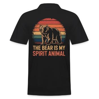 Bär The Bear Is My Spirit Animal - Men's Polo Shirt - black - Back - Kai (181cm)