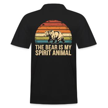 Bär The Bear Is My Spirit Animal - Men's Polo Shirt - black - Back - Kai (181cm)