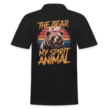 Bär The Bear Is My Spirit Animal - Men's Polo Shirt - black - Back - Kai (181cm)
