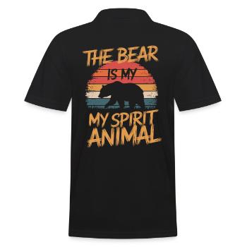 Bär The Bear Is My Spirit Animal - Men's Polo Shirt - black - Back - Kai (181cm)