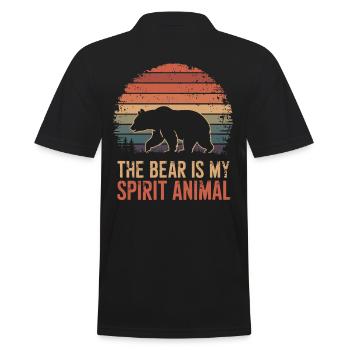 Bär The Bear Is My Spirit Animal - Men's Polo Shirt - black - Back - Kai (181cm)