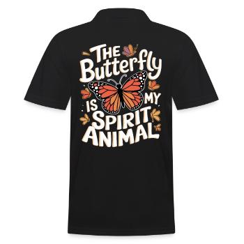 Schmetterling Le papillon est mon animal spirituel - Polo Homme - noir - Dos - Kai (181cm)