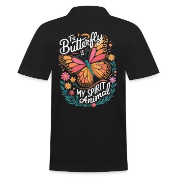 Schmetterling Le papillon est mon animal spirituel - Polo Homme - noir - Dos - Kai (181cm)