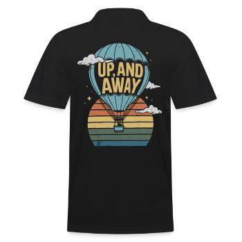 Hot Air Balloon - High Up and Away - Men's Polo Shirt - black - Back - Kai (181cm)