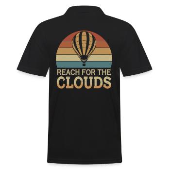 Erreiche Die Wolken Heißluftballon Inspiration - Männer Poloshirt - Schwarz - Hinten - Kai (181cm)