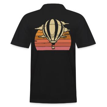 Heißluftballon Retro Sonnenuntergang Freiheit - Männer Poloshirt - Schwarz - Hinten - Kai (181cm)