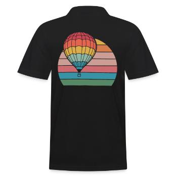 Hot Air Balloon Retro Sunset - Men's Polo Shirt - black - Back - Kai (181cm)