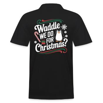 Penguin Christmas Waddle We Do For Christmas - Men's Polo Shirt - black - Back - Kai (181cm)