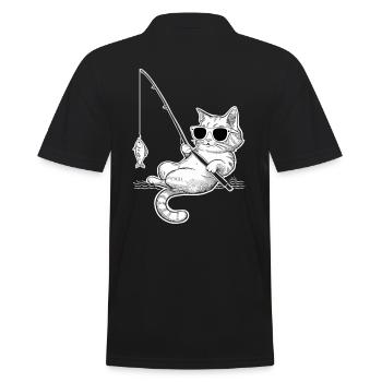 Chat avec des lunettes de soleil pêche - Polo Homme - noir - Dos - Kai (181cm)