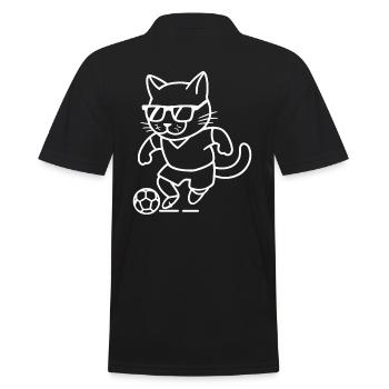Chat avec des lunettes de soleil jouant au football : cool - Polo Homme - noir - Dos - Kai (181cm)