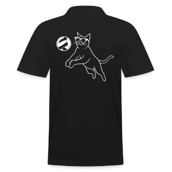 Chat avec des lunettes de soleil jouant au volley-ball - Polo Homme - noir - Dos - Kai (181cm)