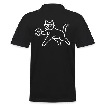 Chat avec lunettes de soleil et volley-ball - Polo Homme - noir - Dos - Kai (181cm)