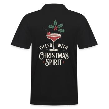 Gefüllt Mit Weihnachtlichem Geist und Festlichen - Männer Poloshirt - Schwarz - Hinten - Kai (181cm)