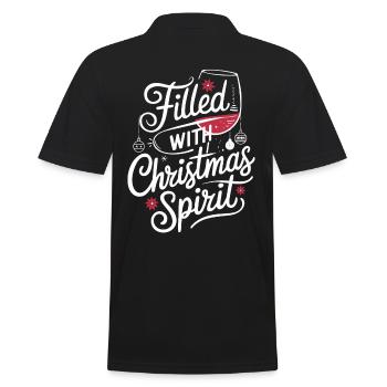 Gefüllt Mit Weihnachtsstimmung Und Weinfreude - Männer Poloshirt - Schwarz - Hinten - Kai (181cm)