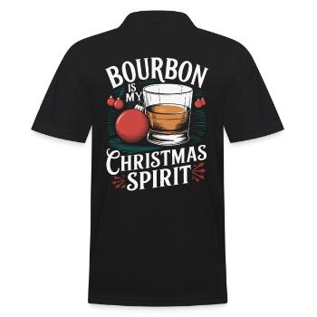 Bourbon Christmas Spirit Vintage Stil - Männer Poloshirt - Schwarz - Hinten - Kai (181cm)