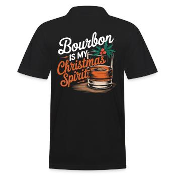 Bourbon Ist Mein Weihnachtsgeist Design - Männer Poloshirt - Schwarz - Hinten - Kai (181cm)