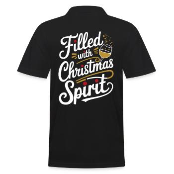 Gefüllt Mit Weihnachtsstimmung - Männer Poloshirt - Schwarz - Hinten - Kai (181cm)