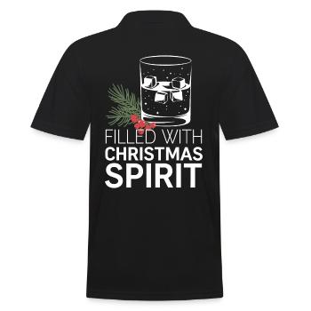 Gefüllt Mit Weihnachtsstimmung - Männer Poloshirt - Schwarz - Hinten - Kai (181cm)
